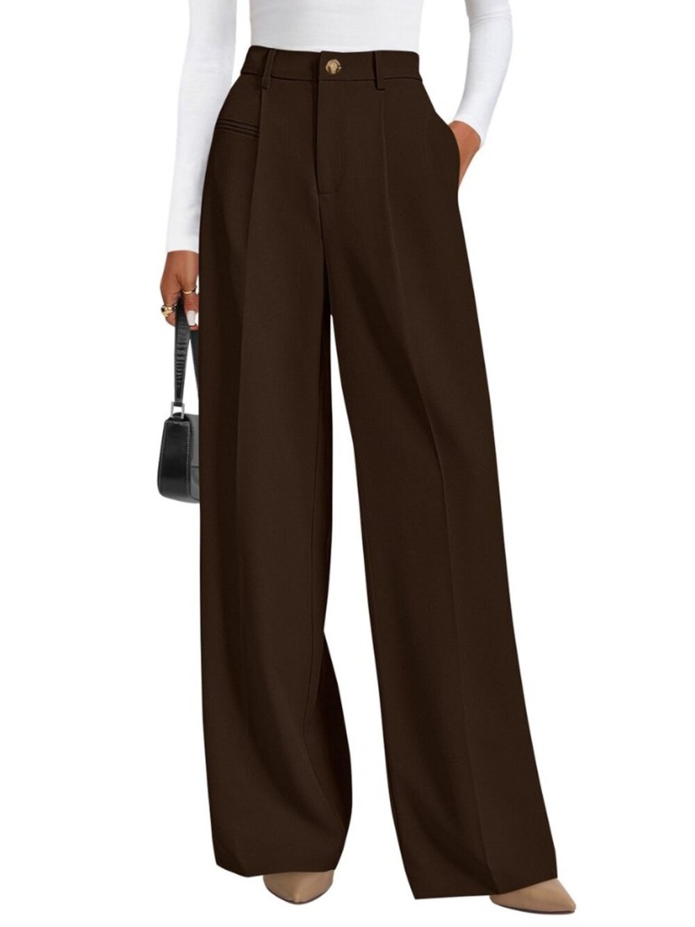 Women's Tailored Wide Leg Work Dress Pants